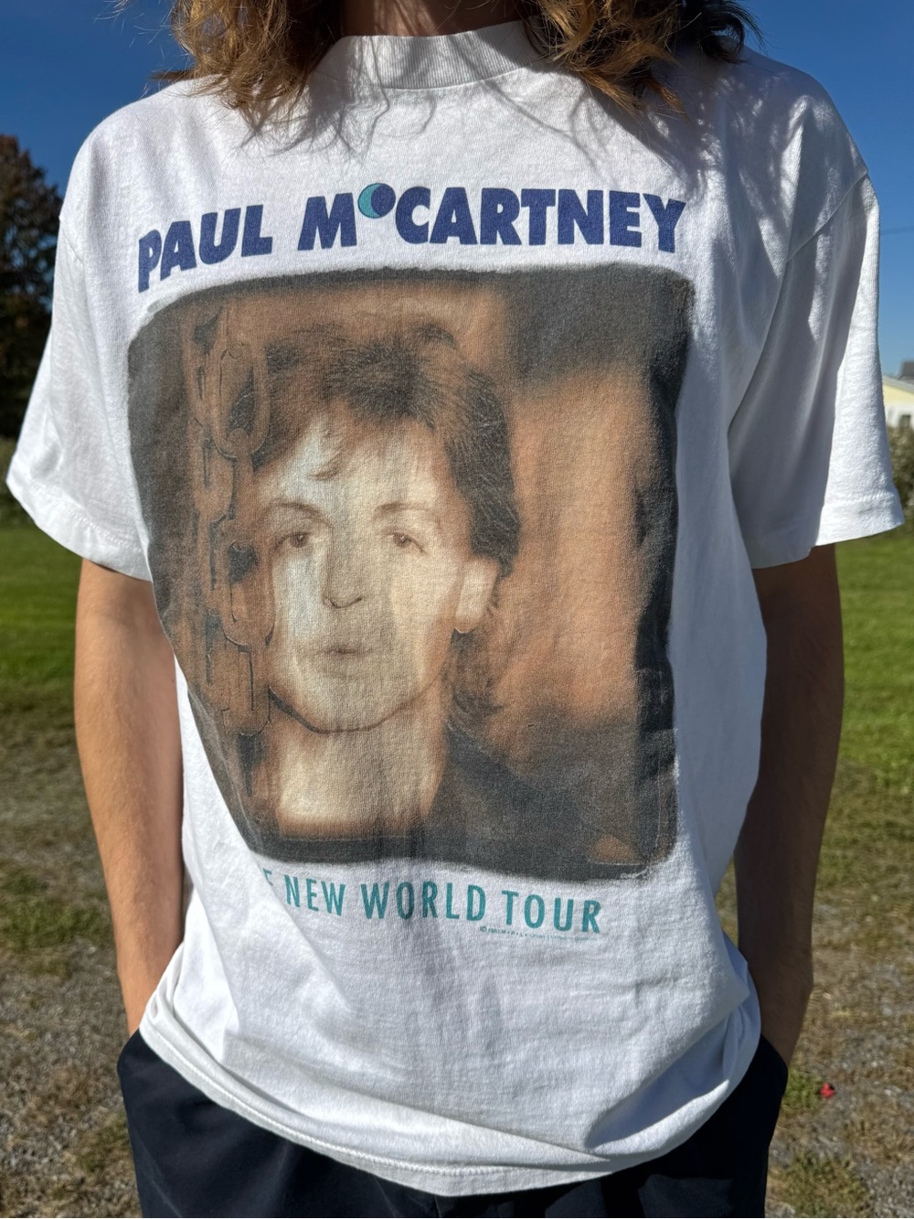VTG 1993 Paul McCartney New World Tour Shirt Brockum L